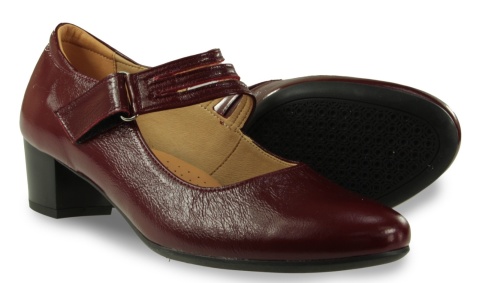Skórzane półbuty Monax P3M bordo/L