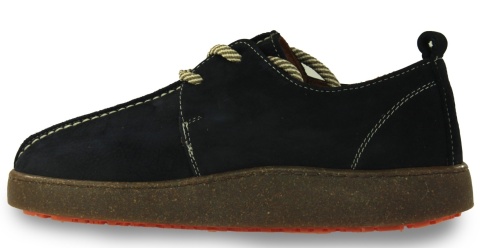 Skórzane półbuty damskie 261003 (barefoot) granat