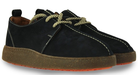 Skórzane półbuty damskie 261003 (barefoot) granat