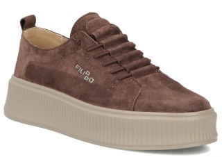 Skórzane sneakersy damskie Filippo DP8343/26 BR brąz