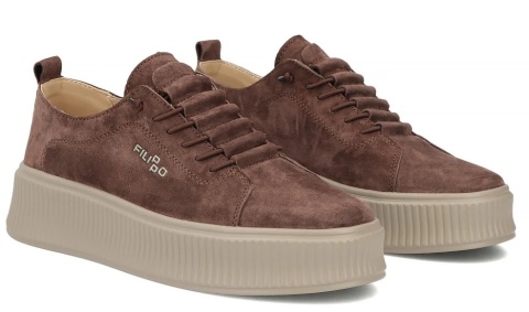 Skórzane sneakersy damskie Filippo DP8343/26 BR brąz