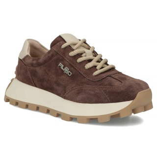 Skórzane sneakersy damskie na platformie Filippo DP7498/26 BE beż