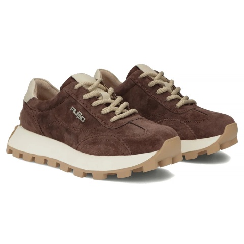 Skórzane sneakersy damskie na platformie Filippo DP7498/26 BE beż