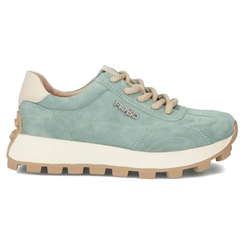 Skórzane sneakersy damskie na platformie Filippo DP7498/26 GE zielony