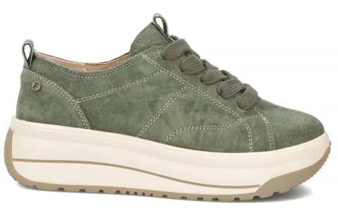 Skórzane sneakersy damskie na platformie Filippo DP7959/26 GE zielony