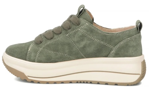 Skórzane sneakersy damskie na platformie Filippo DP7959/26 GE zielony