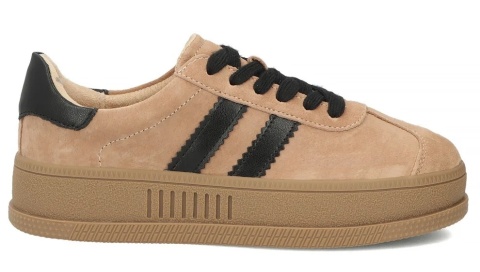 Skórzane sneakersy damskie na platformie Filippo DP7995/26 BE beż