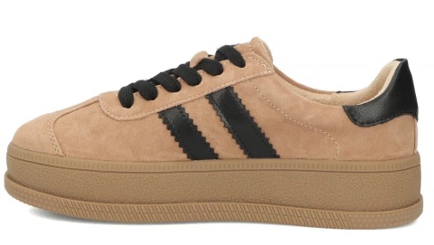 Skórzane sneakersy damskie na platformie Filippo DP7995/26 BE beż