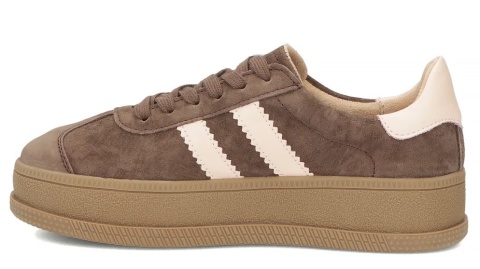 Skórzane sneakersy damskie na platformie Filippo DP7995/26 BR brąz