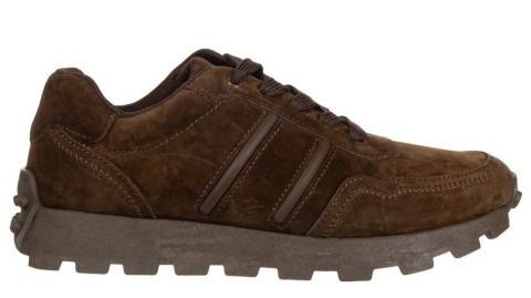 Skórzane sneakersy damskie na platformie S. Barski LR62-7101 coffee