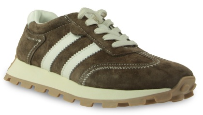 Skórzane sneakersy damskie na platformie S. Barski LR62-7097 taupe