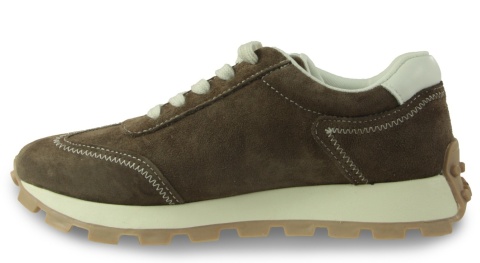 Skórzane sneakersy damskie na platformie S. Barski LR62-7097 taupe