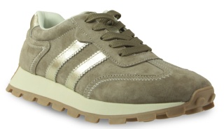 Skórzane sneakersy damskie na platformie S. Barski LR62-7097 c. beż