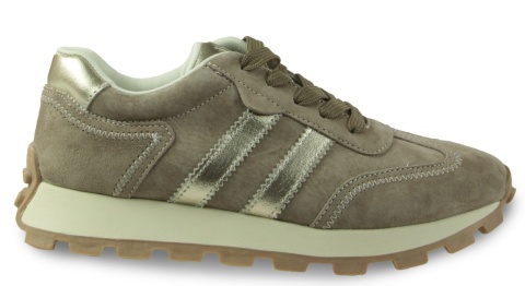 Skórzane sneakersy damskie na platformie S. Barski LR62-7097 c. beż