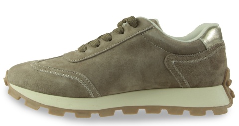 Skórzane sneakersy damskie na platformie S. Barski LR62-7097 c. beż