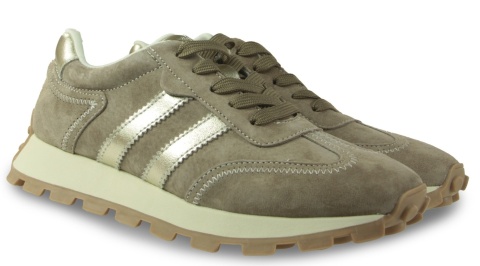 Skórzane sneakersy damskie na platformie S. Barski LR62-7097 c. beż