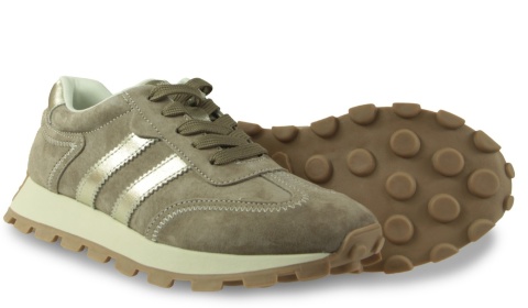 Skórzane sneakersy damskie na platformie S. Barski LR62-7097 c. beż