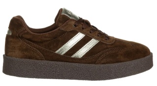 Skórzane sneakersy damskie na platformie S. Barski LR62-7107 coffee