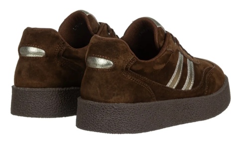 Skórzane sneakersy damskie na platformie S. Barski LR62-7107 coffee