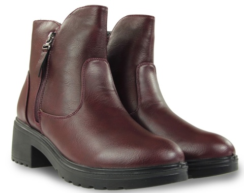 Botki damskie Evento 26BT02-460 bordo