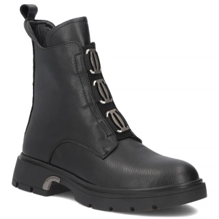 Skórzane botki damsie Filippo DBT8015/26 BK czarny