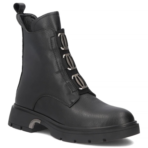 Skórzane botki damsie Filippo DBT8015/26 BK czarny
