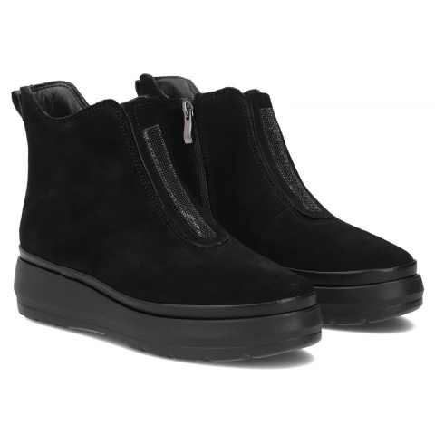Skórzane botki damsie Filippo DBT8264/26 BK czarny
