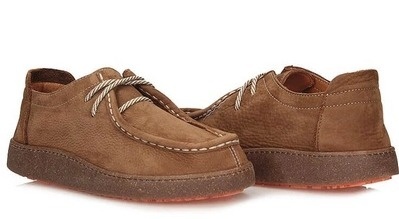 Skórzane półbuty damskie 261001 (barefoot) brąz