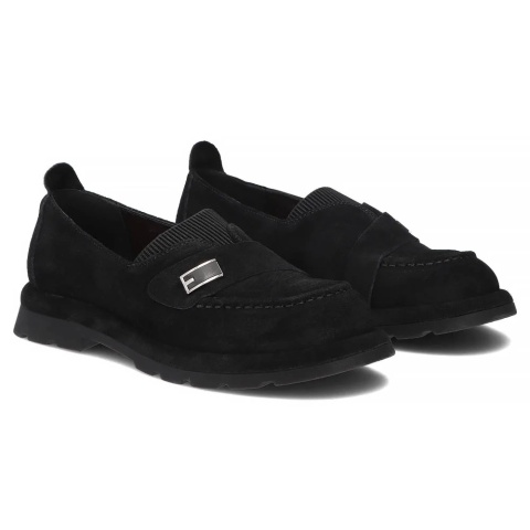 Skórzane półbuty damskie Filippo DP7947/26 BK czarny