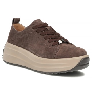 Skórzane sneakersy damskie Filippo DP83399 d. brąz
