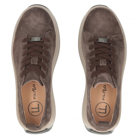 Skórzane sneakersy damskie Filippo DP83399 d. brąz