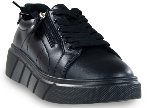 Skórzane sneakersy damskie na platformie Evento 26PB18-20 czarny