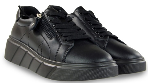 Skórzane sneakersy damskie na platformie Evento 26PB18-20 czarny