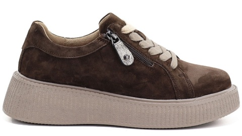 Skórzane sneakersy damskie na platformie Evento 26PB18-566 LT. Coffee