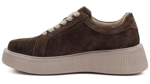 Skórzane sneakersy damskie na platformie Evento 26PB18-566 LT. Coffee