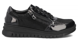 Skórzane sneakersy damskie na platformie Filippo DP8105/26 BK czarny