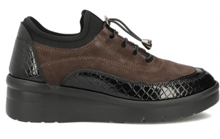 Skórzane sneakersy damskie na platformie Filippo DP8106/26 c. brąz