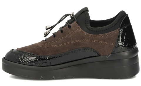 Skórzane sneakersy damskie na platformie Filippo DP8106/26 c. brąz