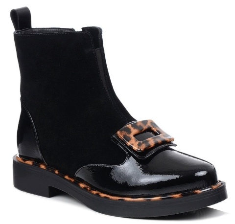 Botki damskie Evento 26BT05-543 czarny leopard