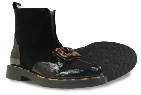Botki damskie Evento 26BT05-543 czarny leopard