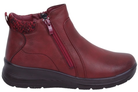 Botki damskie Unisoft 25BT02-9357 burgund
