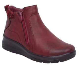 Botki damskie Unisoft 25BT02-9357 burgund