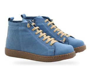 Skórzane botki damskie Ravini 8905 niebieski nubuck