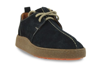 Skórzane półbuty damskie 261003 (barefoot) granat