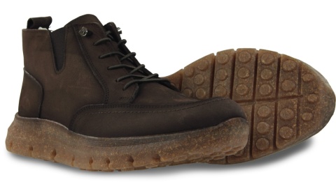 Skórzane trzewiki damskie Ravini 1471 brąz nubuck