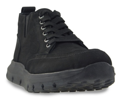 Skórzane trzewiki damskie Ravini 1471 czarny nubuck