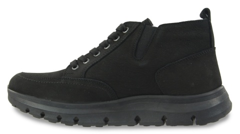 Skórzane trzewiki damskie Ravini 1471 czarny nubuck
