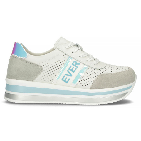 Skórzane sneakersy damskie na platformie Filippo DP1414/22 BL niebieskie Skórzane sneakersy damskie na platformie Filippo DP1414/22 BL niebieskie