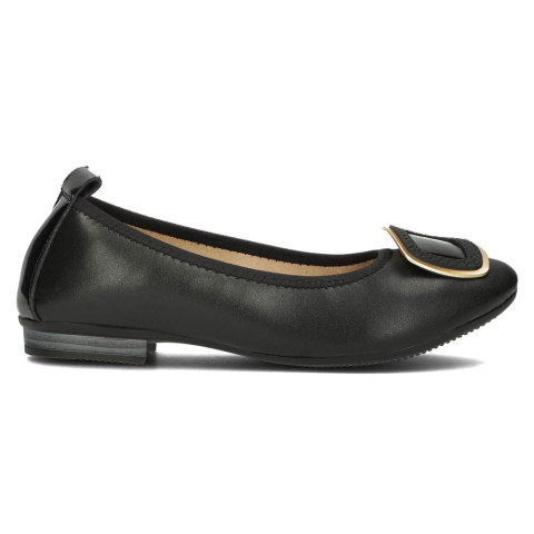 Skórzane baleriny damskie Filippo DP3661/22 BK czarne Skórzane baleriny damskie Filippo DP3661/22 BK czarne