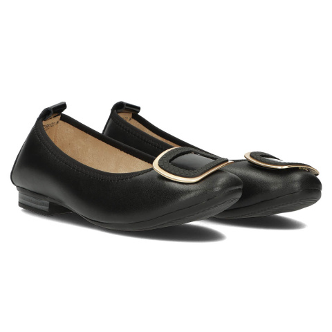 Skórzane baleriny damskie Filippo DP3661/22 BK czarne Skórzane baleriny damskie Filippo DP3661/22 BK czarne